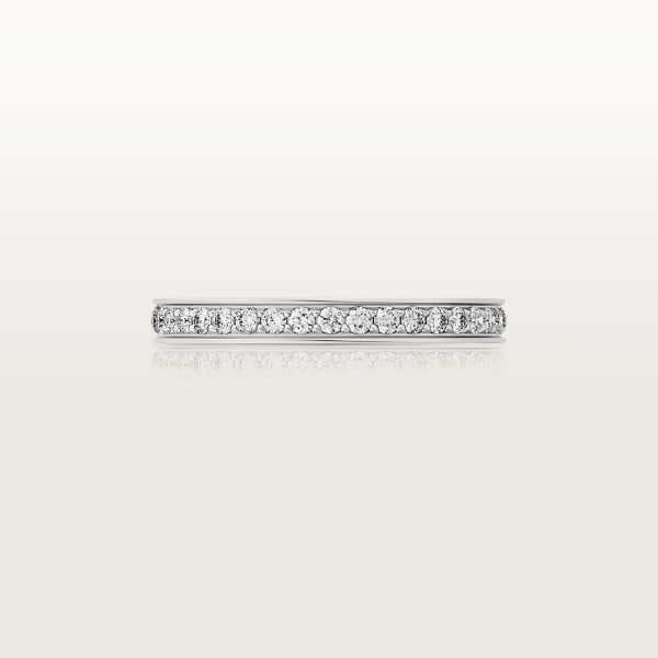 バレリーナ ウェディングリング、幅2.4mm、パヴェセッティング  プラチナ、ダイヤモンド