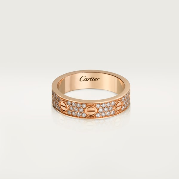 CRB4085800 - Love ウェディング リング、パヴェダイヤモンド - ピンクゴールド、ダイヤモンド - Cartier