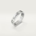 C ドゥ カルティエ ウェディングリング、幅4mm、ダイヤモンド1石 プラチナ、ダイヤモンド