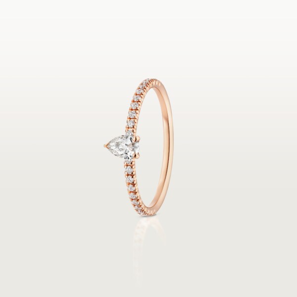 カルティエ Cartier リング エタンセル ドゥ カルティエ B4216750 1ポイント エメラルドカット ダイヤモンド 0.18ct 22ポイント ハーフ エタニティ サークル ラウンドカット ダイヤモンド 計0.10ct K18PG 10号 / #50 【箱・保付き】