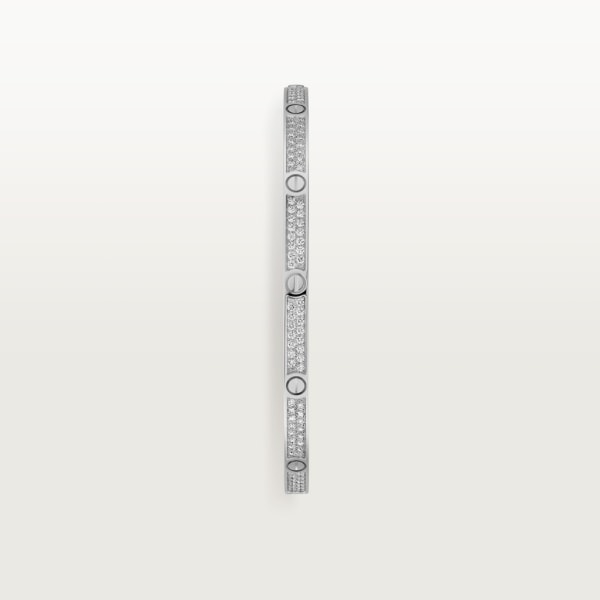 Love ブレスレット、スモールモデル、パヴェ ホワイトゴールド、ダイヤモンド