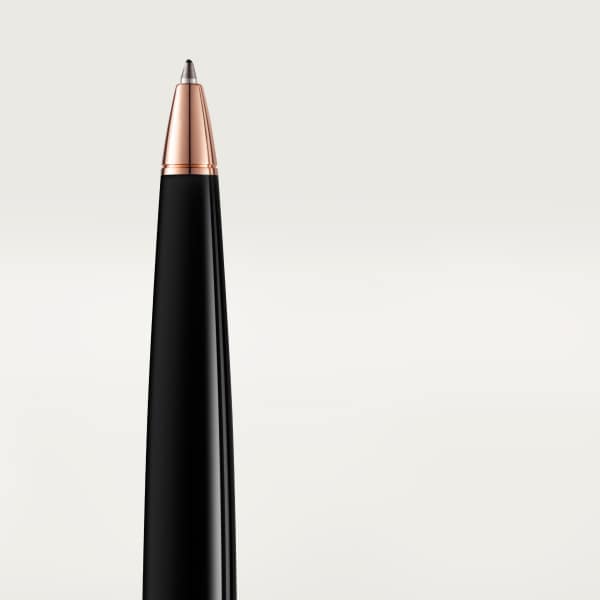 サントス デュモン ボールペン ブラック コンポジット、メタル、ピンクゴールド フィニッシュ