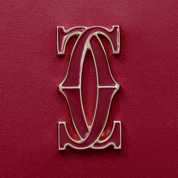 カード ホルダー C ドゥ カルティエ チェリーレッド カーフスキン、ゴールドフィニッシュ、チェリーレッド エナメル