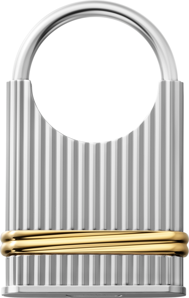 ルイ・カルティエ ヴァンドーム ゴドロンモチーフ キーリング真鍮＆ステンレススティール、パラジウム＆ゴールドフィニッシュ
