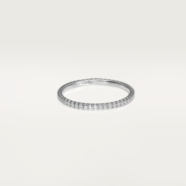 エタンセル ドゥ カルティエ ウェディングリング、幅1.5mm、パヴェセッティング ホワイトゴールド、ダイヤモンド