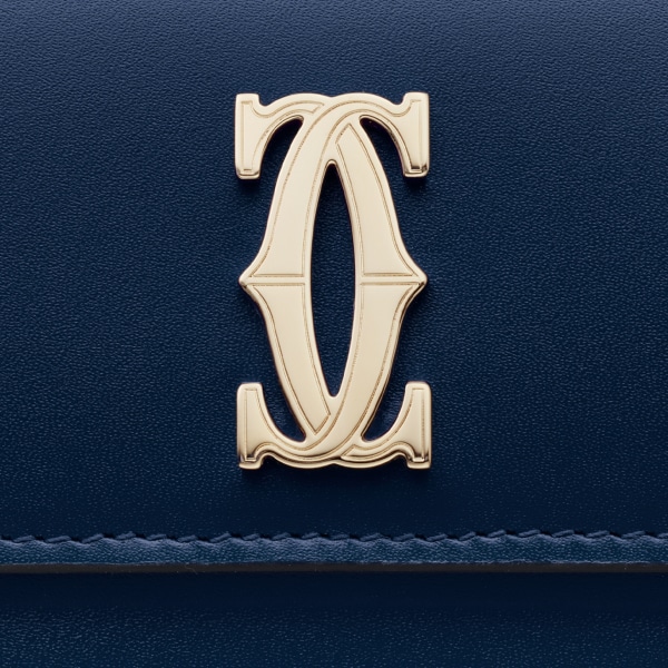  C ドゥ カルティエ ミニ ウォレット ミッドナイトブルー カーフスキン、ゴールド フィニッシュ
