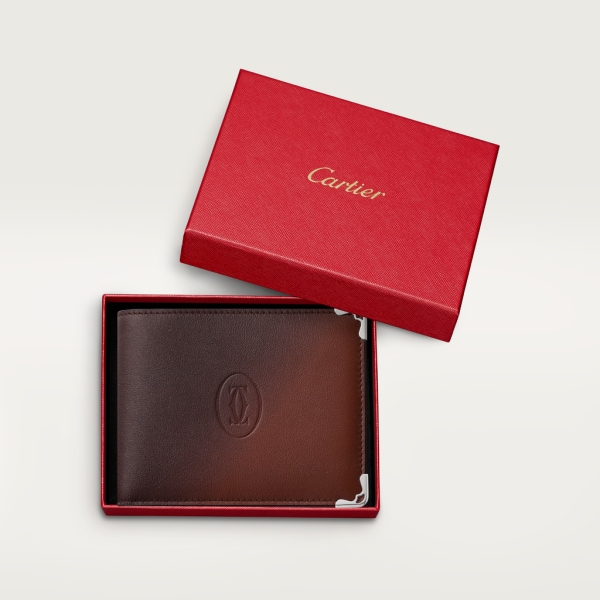 売り込み カルティエ cartierメンズ マスト ドゥ スモール レザー グッズ シンプルカードケース ブラック