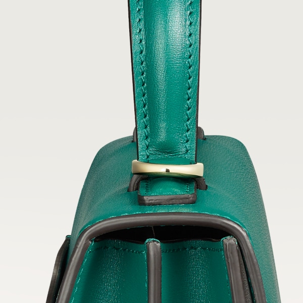 パンテール ドゥ カルティエ トップハンドルバッグ ミニ ダークグリーン カーフスキン、ゴールドフィニッシュ