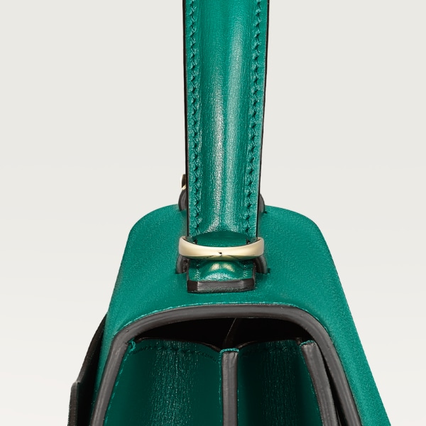 パンテール ドゥ カルティエ トップハンドルバッグ スモール ダークグリーン カーフスキン、ゴールドフィニッシュ