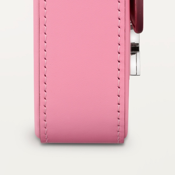 C ドゥ カルティエ チェーンバッグ ミニ  ピンク/ペールピンクのツートーン カーフスキン、パラジウム＆ペールピンク エナメルフィニッシュ