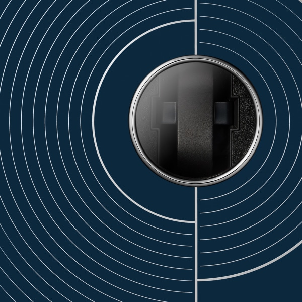 マス ミステリユーズ モチーフ ボックス、ブラックラッカー ウッドにシルバーカラーのモチーフ ボックス、ブルーラッカー ウッド