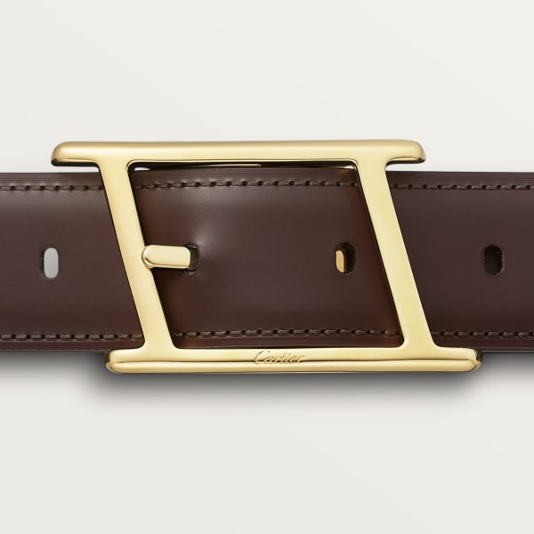タンク アシメトリック ドゥ カルティエ ベルト ブラックカウハイド、ゴールドフィニッシュ アシンメトリー バックル
