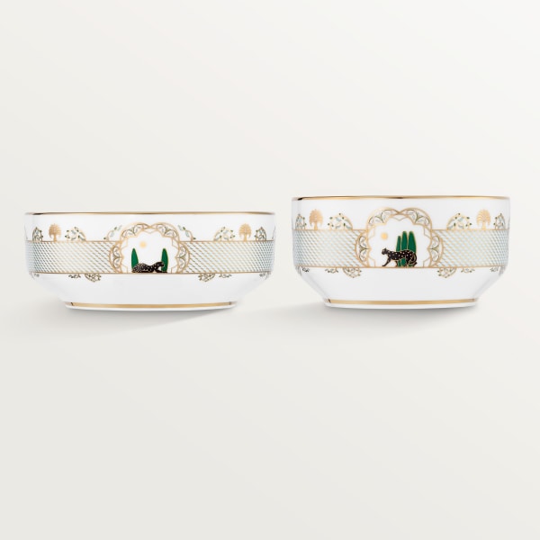 パンテール ドゥ カルティエ ボウル 2個セット ポーセリン