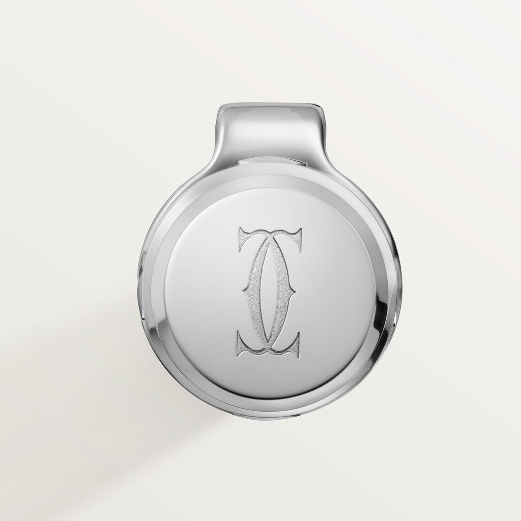 CROP000150 - サントス ドゥ カルティエ ボールペン - SM、ブルースティールラッカー、パラジウムフィニッシュ - Cartier
