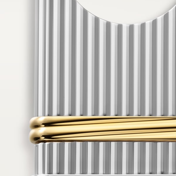 ルイ・カルティエ ヴァンドーム ゴドロンモチーフ キーリング 真鍮＆ステンレススティール、パラジウム＆ゴールドフィニッシュ