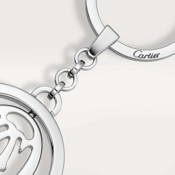 CROG000730 - ドゥーブルC デコール 回転式キーリング - ステンレス  