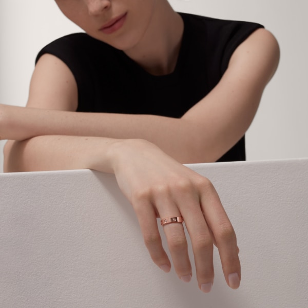 CRB4050800 - LOVE リング、スモールモデル、ダイヤモンド8石 - ピンク  