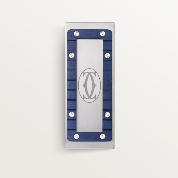 CROG000747 - サントス ブルー マネークリップ - ステンレススティール  