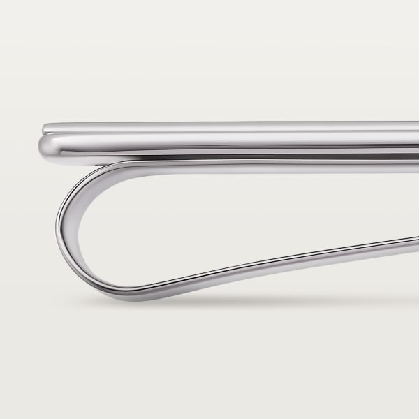 サントス ドゥ カルティエ タイクリップ ステンレススティール、ブラック ラッカー、パラジウム フィニッシュ