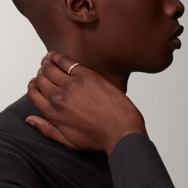 CRB4218100 - LOVE リング、ミニモデル、パヴェ - ピンクゴールド  