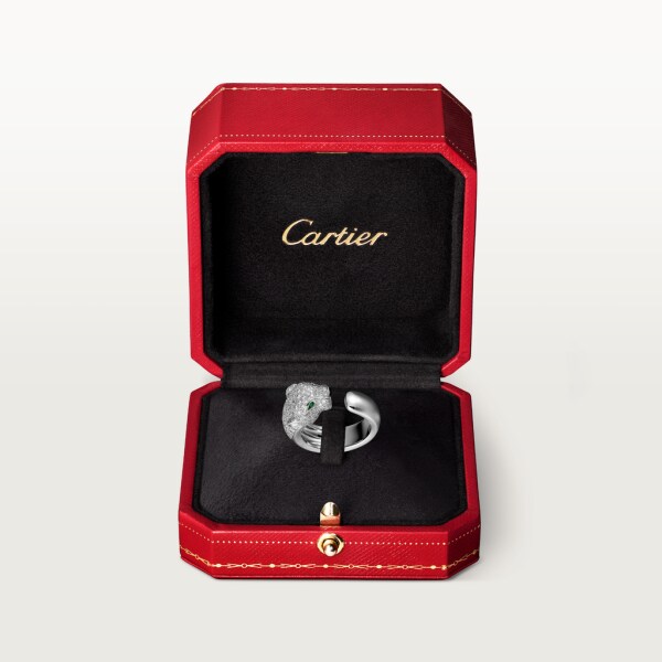 CRN4224900 パンテール ドゥ カルティエ リング ホワイトゴールド、ダイヤモンド、エメラルド、オニキス Cartier