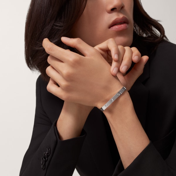 Love ブレスレット、オープン、クラシックモデル、ダイヤモンド1石 ホワイトゴールド、ダイヤモンド