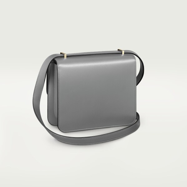 ショルダーバッグ、ミニ、C ドゥ カルティエ グレー カーフスキン、グレーエナメル、ゴールドフィニッシュ