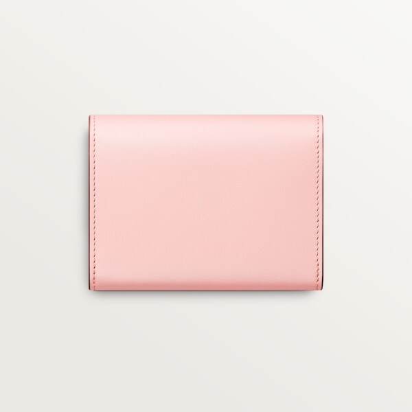 C ドゥ カルティエ ミニウォレット ペールピンク カーフスキン、ゴールド＆ペールピンク エナメルフィニッシュ