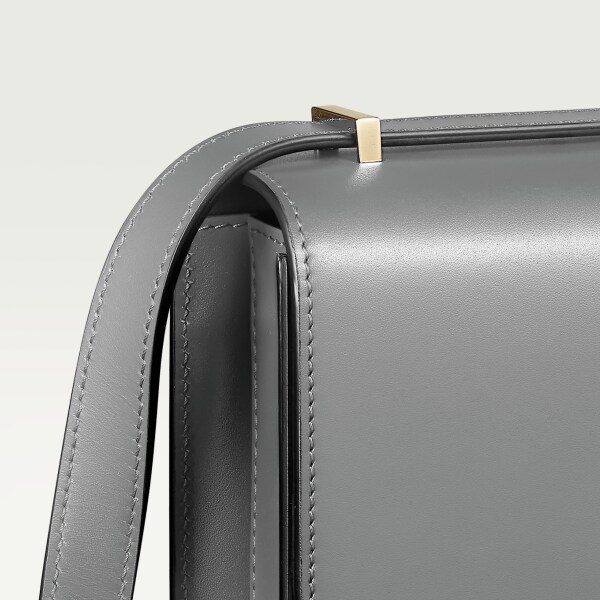 ショルダーバッグ、ミニ、C ドゥ カルティエ グレー カーフスキン、グレーエナメル、ゴールドフィニッシュ