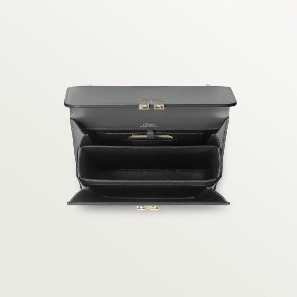 ショルダーバッグ、ミニ、C ドゥ カルティエ グレー カーフスキン、グレーエナメル、ゴールドフィニッシュ