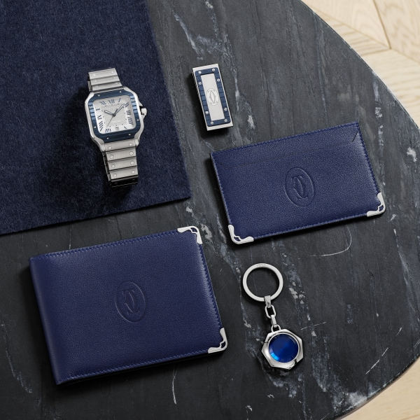 CROG000747 - サントス ブルー マネークリップ - ステンレススティール  