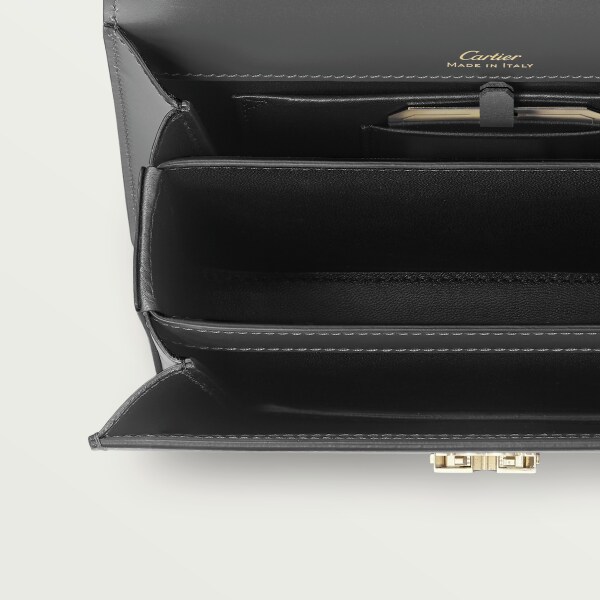 ショルダーバッグ、ミニ、C ドゥ カルティエ グレー カーフスキン、グレーエナメル、ゴールドフィニッシュ