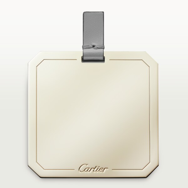 ショルダーバッグ、ミニ、C ドゥ カルティエ グレー カーフスキン、グレーエナメル、ゴールドフィニッシュ