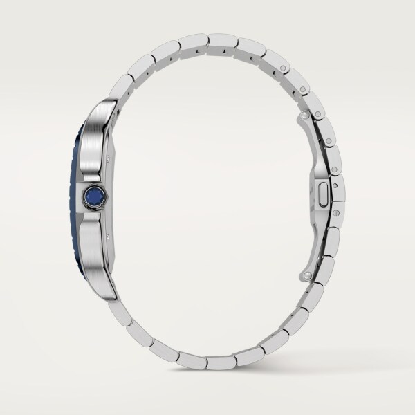 サントス ドゥ カルティエ ウォッチ ラージモデル、自動巻きムーブメント、スティール、PVD、インターチェンジャブル メタルブレスレット＆ラバーストラップ