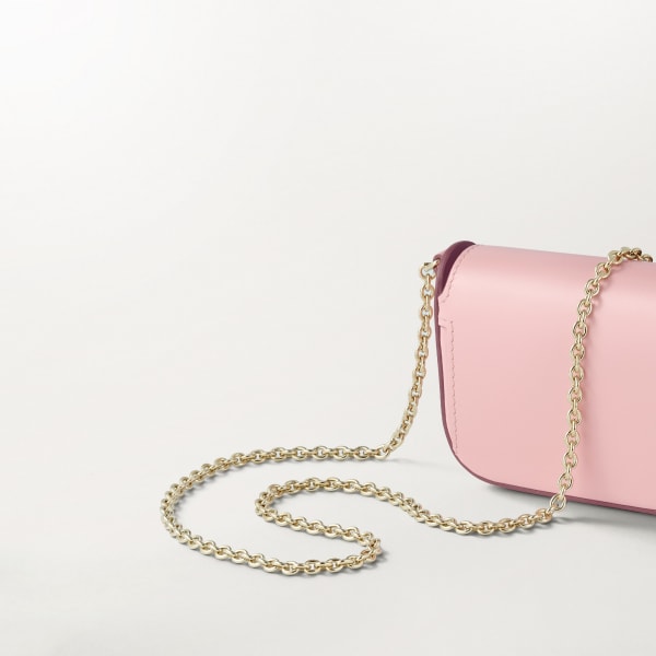 C ドゥ カルティエ チェーンバッグ マイクロ ペールピンク カーフスキン、ゴールド＆ペールピンク エナメルフィニッシュ
