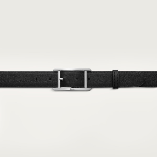 タンク ベルト ブラック＆アッシュグレー カウハイド、パラジウムフィニッシュ バックル