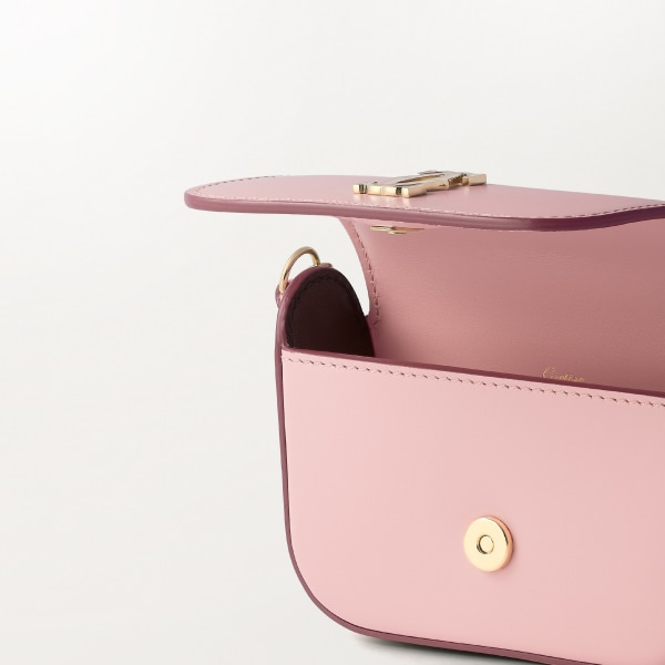 C ドゥ カルティエ チェーンバッグ マイクロ ペールピンク カーフスキン、ゴールド＆ペールピンク エナメルフィニッシュ
