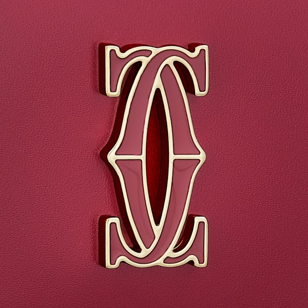 C ドゥ カルティエ チェーンバッグ マイクロ チェリーレッド カーフスキン、ゴールドフィニッシュ、チェリーレッド エナメル