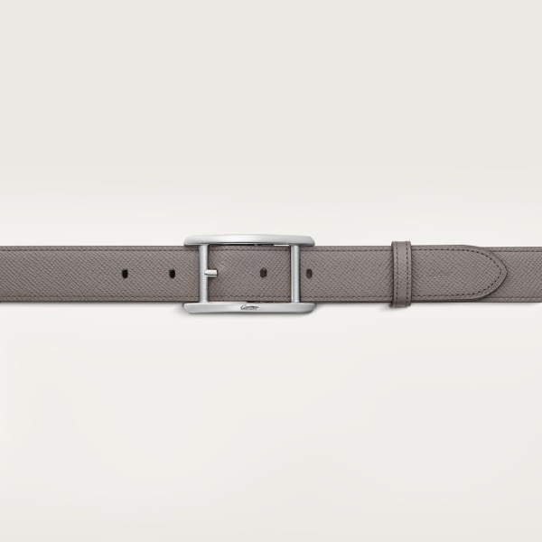 タンク ベルト ブラック＆アッシュグレー カウハイド、パラジウムフィニッシュ バックル