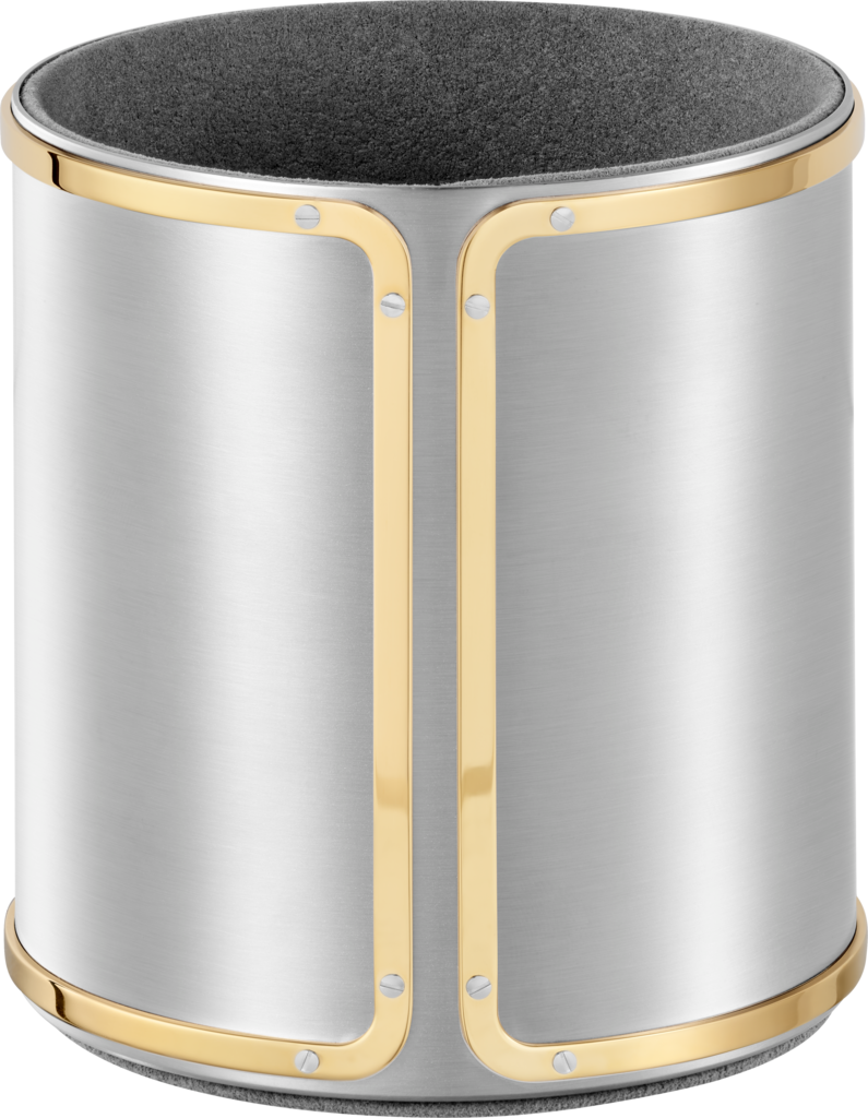 サントス ドゥ カルティエ ペンホルダーパラジウムフィニッシュ ステンレススティール、ゴールドフィニッシュ スクリュー モチーフ