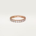 エタンセル ドゥ カルティエ ウェディングリング、幅3.5mm、セミパヴェセッティング ピンクゴールド、ダイヤモンド