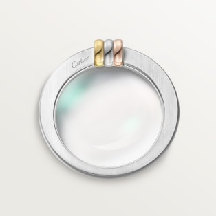 ルイ カルティエ ヴァンドーム 拡大鏡 ペーパーウェイト ステンレススティール、イエローゴールド＆ピンクゴールドフィニッシュ