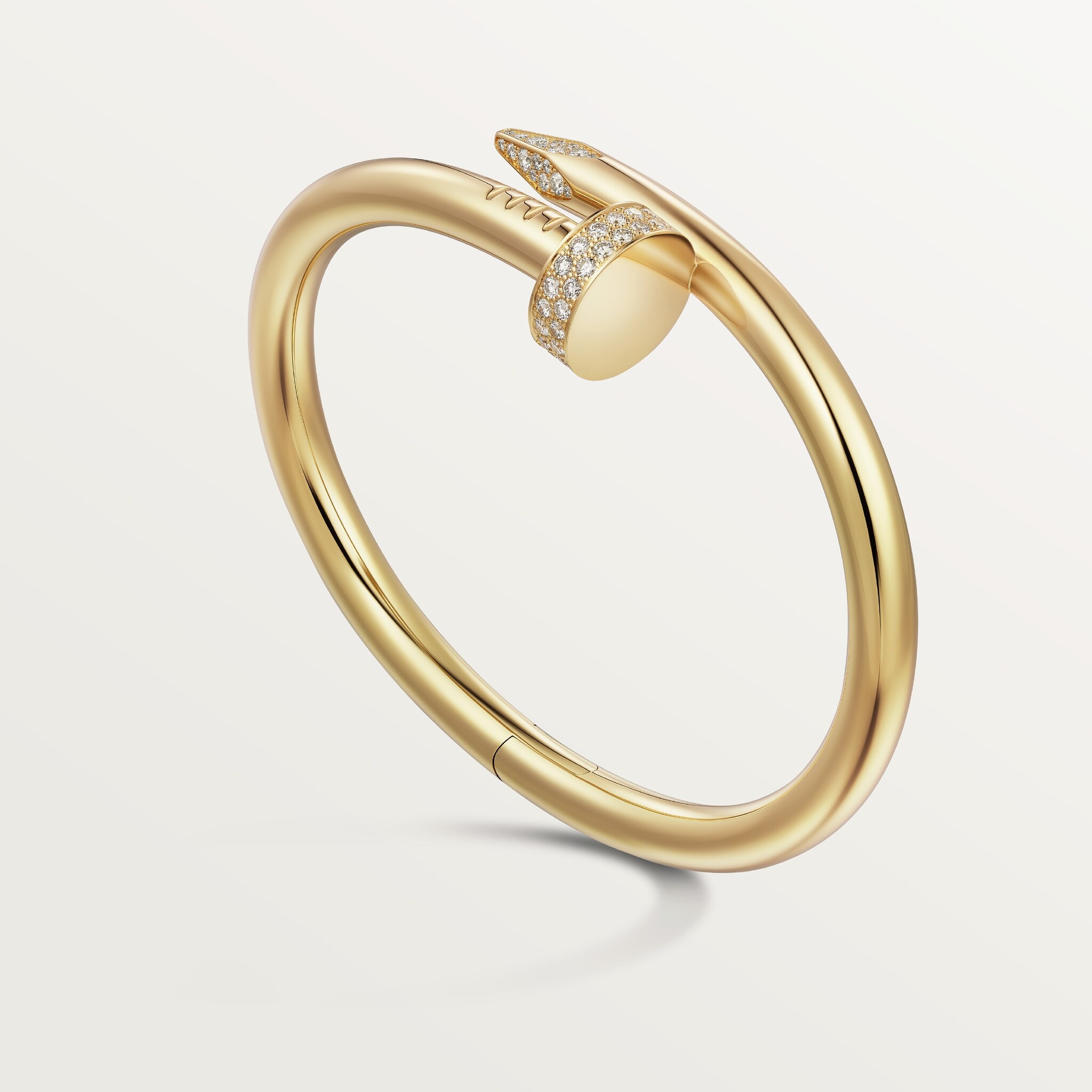 ジュスト アン クル ブレスレット、ラージモデル、ダイヤモンドイエローゴールド、ダイヤモンド