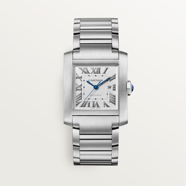 CRWSTA0067 タンク フランセーズ ウォッチ ラージモデル、自動巻きメカニカルムーブメント、スティール Cartier