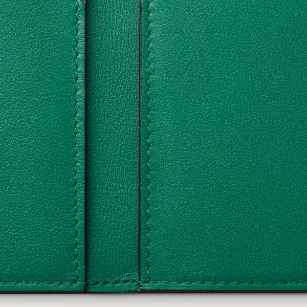 マスト ドゥ カルティエ スモール レザーグッズ、カードホルダー アベンチュリン カーフスキン、パラジウムフィニッシュ