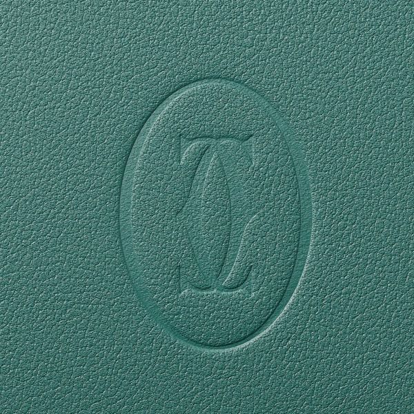 マスト ドゥ カルティエ スモール レザーグッズ、ウォレット アベンチュリン カーフスキン、パラジウムフィニッシュ