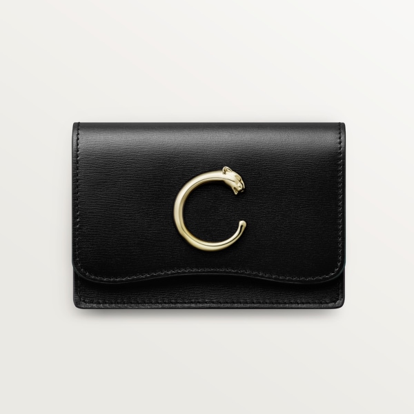 パンテール ドゥ カルティエ  ミニウォレット
 ブラック カーフスキン、ゴールドフィニッシュ
