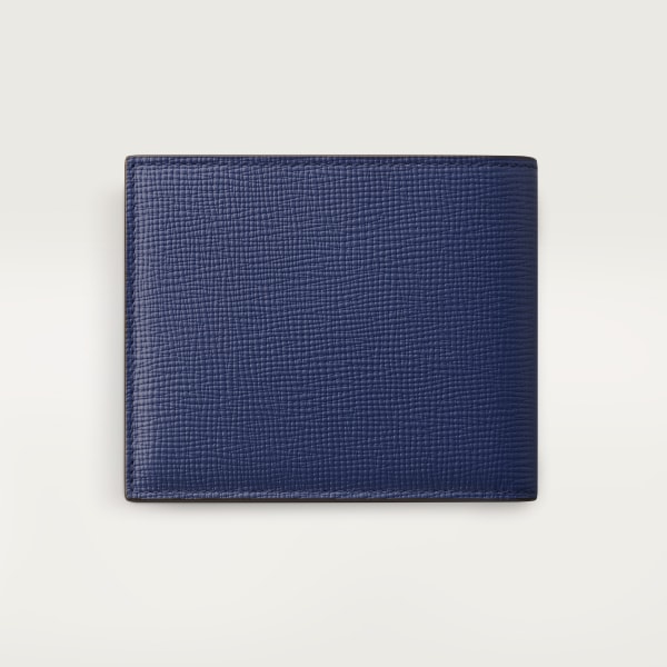 ウォレット ロザンジュ  ディープブルー カーフスキン、パラジウムフィニッシュ、エナメル