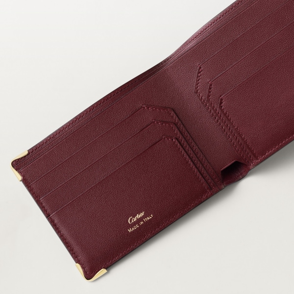 ウォレット マスト  XLロゴ パンチング加工ボルドーカラー カーフスキン、ゴールドフィニッシュ