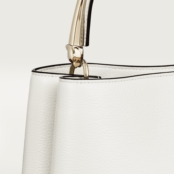 スモール バッグ 
パンテール ドゥーブル  ソルトホワイト カーフスキン、ゴールドフィニッシュ